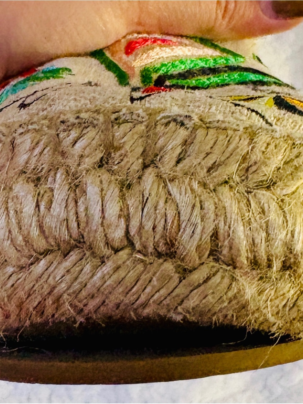 Johnny Was Embroidered Tan Espadrilles with Green & Black Accents - Picture 14 of 15